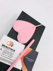 Vente en gros miroir d'extension de cils en acier inoxydable rose bébé en forme de coeur poignée confortable pince à sourcils de marque privée - Product Image 5