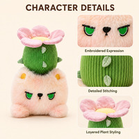Boneka Tanaman Mini Custom 10cm, Boneka Bunga Pot Lucu, OEM ODM Logo, Hadiah untuk Grosir