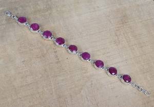 Red Ruby Sterling Silver <b>Adjustable</b> <b>Bracelet</b> July Birthstone Handmade Gemstone Jewelry For Women Gift - Product Image 2