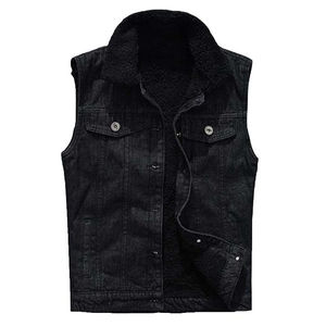 Respirant OEM vente en gros hommes Biker cuir gilet mode Style extérieur Streetwear Denim gilet haute qualité Logo personnalisé - Product Image 1
