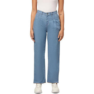 Pantalones vaqueros lisos de gran tamaño para mujer, pantalones vaqueros de algodón transpirables, Pantalones vaqueros de pierna recta para mujer, pantalones vaqueros de moda - Product Image 6