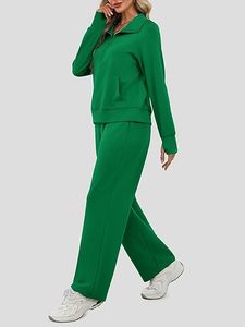 Conjunto Deportivo Informal para Mujer, Conjunto de Sudadera y Pantalones Deportivos Transpirables de Secado Rápido, Manga Larga, 100% Algodón, Conjunto Deportivo de Invierno - Product Image 3