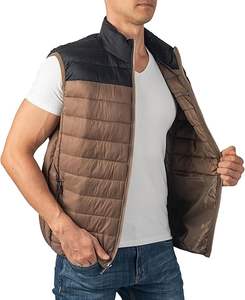 Vente directe d'usine Meilleures ventes Veste d'hiver décontractée pour homme Vêtement d'extérieur de haute qualité Respirant Fermeture éclair personnalisée Col en V Gilet matelassé 100% - Product Image 3