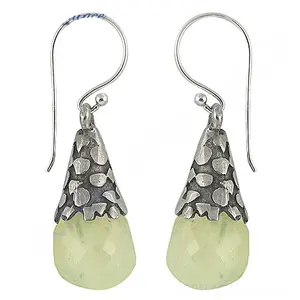 Boucles d'oreilles pendantes en argent 925 avec quartz vert tendance pour femmes - Product Image 1