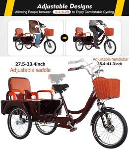 Bicicleta Cruiser de 3 Ruedas Plegable para Adultos con Plataforma para Pasajeros y Carga, con Suspensión Delantera, PERFECT GEARS, el Mejor Material de Marco - Product Image 4