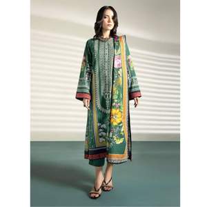 Vestido de diseñador Cambric Colección de materiales Algodón puro Mal Dupatta Bottom Reversible Sin arrugas Fiesta Algodón elegante - Product Image 6