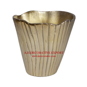 Florero de metal con acabado dorado de aluminio para el hogar, decorativo e interior, para hoteles y restaurantes, maceta y maceta, jarrones modernos - Product Image 3