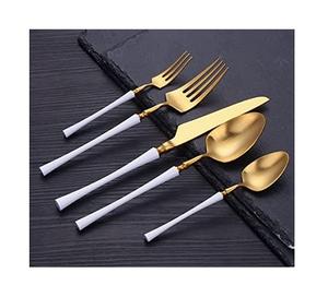 Couverts en métal argenté Cuillère Fourchette Couverts en or Couverts de mariage Couverts de luxe de Noël en acier inoxydable de haute qualité - Product Image 3