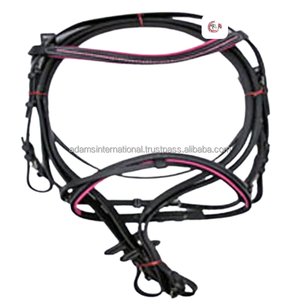 Nouvelle bride en cuir de cheval de très bonne qualité disponible en couleurs noires et taille avec une bande de nez brevetée - Product Image 3