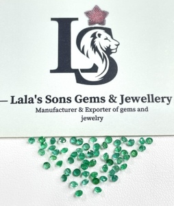 Esmeralda Zambiana Natural Lalas, Corte Redondo, Color Verde Medio, 2-2.25mm, Calibrada, Alta Calidad, Gema Suelta para Joyería - Product Image 5