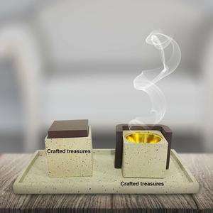 Elegante Juego de Bandeja para Quemador de Incienso de Terrazo, Porta Incienso de Mármol, Juego de Muabkhar, Portavelas, Decoración del Hogar al Mejor Precio - Product Image 5