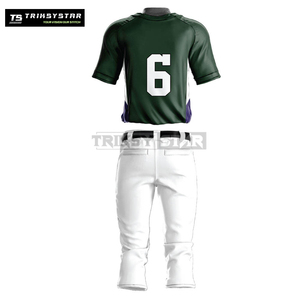 Uniforme de béisbol de manga corta con botones completos sublimados, Conjunto de camiseta y pantalones de equipo personalizado, ropa deportiva transpirable que absorbe la humedad - Product Image 2