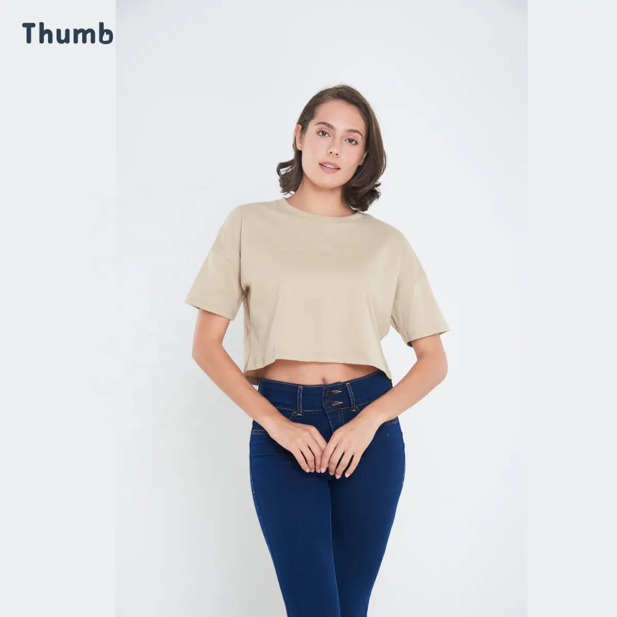Lady kırpma T Shirt % 100% pamuk Tee baskı ve özel kadınlar Tops Streetwear sevimli kızlar yüksek kalite kısa kollu ekip boyun örme