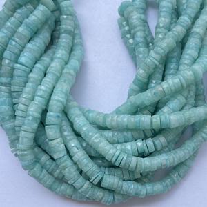 ลูกปัดหินอมาโซไนต์สีเขียวธรรมชาติขนาด6มม. 8มม. ลูกปัดหินอัญมณี Heishi แบบกึ่งมีค่าขายส่งราคาใหม่ AAA ผู้จำหน่าย - Product Image 2