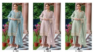 Nouvelle tenue pakistanaise en georgette lourde avec broderie pour la vente en gros - Product Image 6