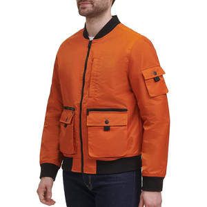 Vestes bomber pour hommes avec impression de logo personnalisée, nouveau design, manches longues, fermeture à un bouton, vêtements d'hiver, toile imperméable - Product Image 3