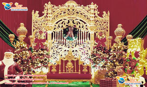 Conjunto de escenario de Walima musulmán seductor, telón de fondo de boda, decoración de escenario, espléndido conjunto de escenario de recepción de boda - Product Image 3