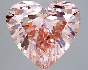 Bague Aniva FHC151 avec diamant de laboratoire rose vif taille cœur de 5,10 carats, certifiée IGI, cadeau de la Saint-Valentin - Product Image 1