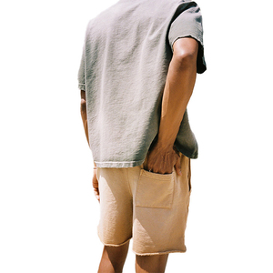 Short en coton personnalisé High Street Short de sport d'été vintage en détresse Finition lavée à l'acide Motif solide écologique - Product Image 3