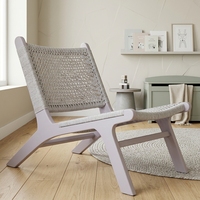 Nouvelle chaise longue sans accoudoirs en teck minimaliste moderne, en rotin tressé blanchi, pour la maison, le bureau et le salon, meubles de patio
