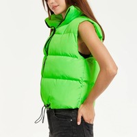 Fabricant OEM économique – Nouvelle collection Automne-Hiver 2025 – Doudoune matelassée réversible imprimée sans manches pour femme – Taille personnalisée – Nylon imperméable