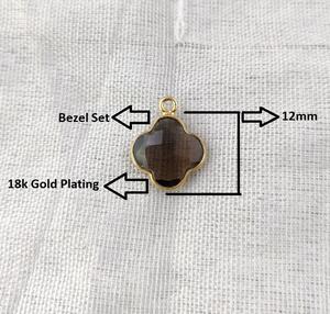 จี้หินซิทรินธรรมชาติชุบทองเครื่องประดับแฟชั่นรูปใบโคลเวอร์สำหรับทำอุปกรณ์ - Product Image 2