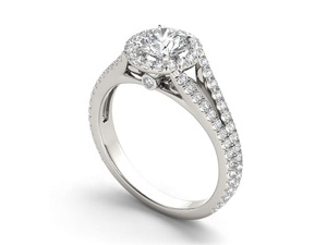 Anillos de Compromiso de Diseño Personalizado de Alta Calidad en Oro Blanco, Estilo Moderno, Diamantes VVS de Corte Brillante Cultivados en Laboratorio, Certificación IGI, para Boda - Product Image 2