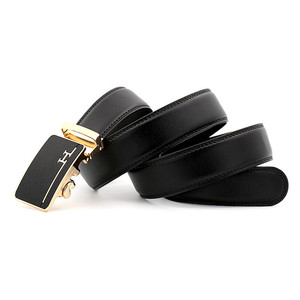 Cinturón de cuero genuino con logotipo personalizado para hombre nuevo ajustable casual automático para hebilla de lujo para traje de negocios - Product Image 3