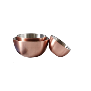Bol à salade en cuivre de qualité supérieure, design moderne, forme ronde, bol de service alimentaire à prix raisonnable - Product Image 4