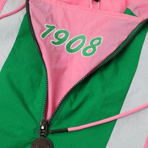 Custom AKA Sorority Half Zip Windbreaker Rain Jacket chaquetas de los hombres unisex a prueba de viento Pullover Hoodie Half Zip impermeable Pocket - Product Image 4