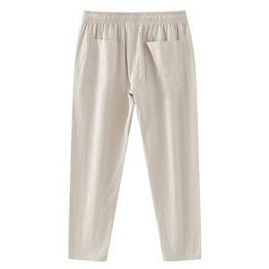 Automne nouveaux hommes décontracté pantalon ample de qualité supérieure hommes coton lin pantalon taille élastique vêtements de nuit pour hommes - Product Image 5