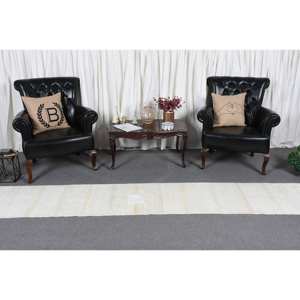 Tapis moderne en laine blanche de 1.9x10,4 pieds, tissage plat turc, patchwork, support en latex pour décor de salon, utilisation au lit - Product Image 2