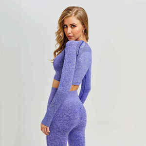 Séchage rapide coton Yoga ensemble taille haute femmes Slim Fit entraînement vêtements de sport en gros respirant Gym Fitness vêtements tenue courte - Product Image 4