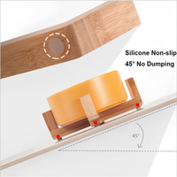 Gamelle en céramique pour chat et chien, sur pied, avec support en bois, pour nourriture et eau, pour une alimentation saine