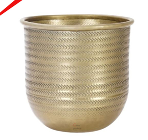 Meilleures ventes de jardinière en métal de forme ronde finie dorée pour la maison - Product Image 2