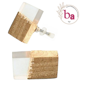 Tirador cilíndrico de resina de madera dividido cuadrado largo sólido para armarios de cocina, armarios, dormitorios, baños - Product Image 1