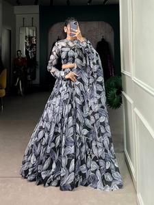 ผ้าใยไหมพิมพ์ลาย lehenga choli ผู้ผลิตจาก surat - Product Image 2