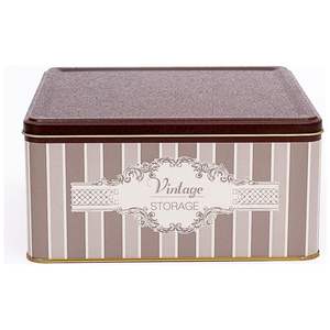 Caja de almacenamiento de metal de 235x235x110mm con tapa deslizante 5.8L Square Elegance 5.8L Square Elegance - Product Image 1