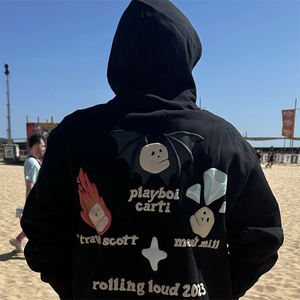 Vente en gros de sweats à capuche pour hommes impression bouffante 3d 500 g/m² couleur différente imprimé pull à capuche thermique en coton - Product Image 2