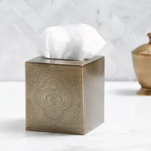 Dispensador de servilletas de acero inoxidable recubierto blanqueado al por mayor, soporte de mesa para pañuelos - Product Image 2