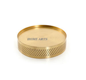 Plato para servir alimentos de color dorado de diseño clásico Plato para servir dulces de acero inoxidable de la mejor calidad a bajo precio - Product Image 1