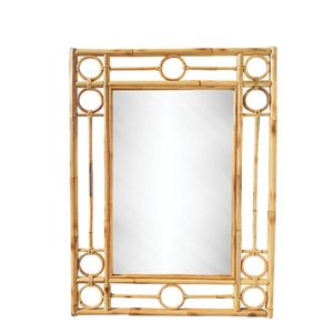 กระจกเงาหวายสีทองแบบโบราณสำหรับตกแต่งบ้าน - Product Image 4