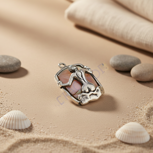 Pendentif en argent 925 plaqué rhodium or rose avec incrustation de saphir et de zircon pour femmes - Product Image 1