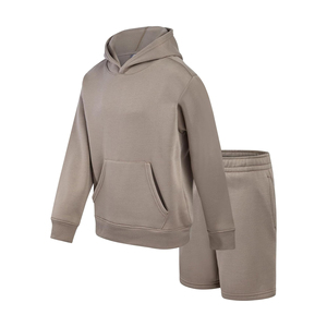 Conjunto de pantalones cortos y sudaderas con capucha para hombre personalizado fabricante de fábrica OEM conjunto transpirable de dos piezas para el verano moda de moda - Product Image 1