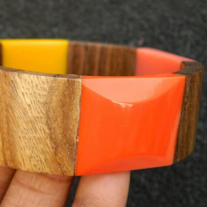 Pulsera de resina apilable Simple geométrica de diamante brillante colorido para mujer europea americana brazaletes de moda de fábrica directa - Product Image 1