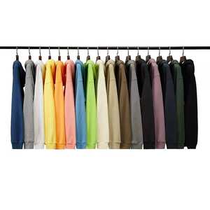 Sudaderas con capucha de algodón de peso pesado personalizadas, ropa informal de lana de gran tamaño, Sudadera con capucha cuadrada recortada, sudadera con media cremallera para hombres - Product Image 4