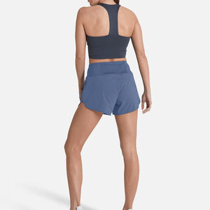 Pantalones cortos de gimnasio de entrenamiento de ajuste regular de alta calidad/Pantalones cortos de gimnasio elásticos de mujer de color sólido con logotipo personalizado de bajo precio - Product Image 4