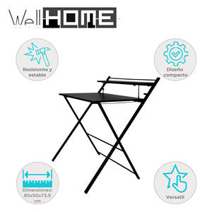 Escritorio de Computadora Compacto de Diseño Simple en Color Negro Well Home, 80x50x73.5cm - Product Image 2