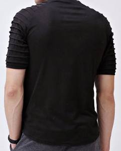 T-shirts décontractés pour hommes à col rond et manches courtes, respirants, 100% coton, tissu tricoté en polyester, uni, 220 grammes, teinture unie, vierge - Product Image 2