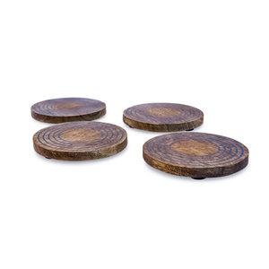 Sous-verres en noyer en bois à la demande forme ronde personnaliser la conception imprimée meilleur Durable et écologique pour l'utilisation de décor de table - Product Image 2